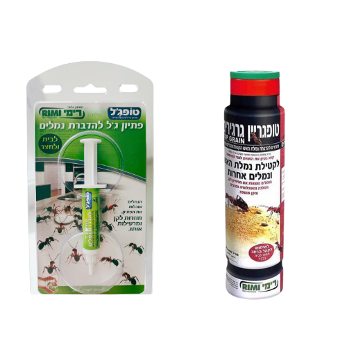 Itagreen | טופג'ל מיני 5 גרם + טופגרין 500 גרם הדברה לנמלים ונמלת האש