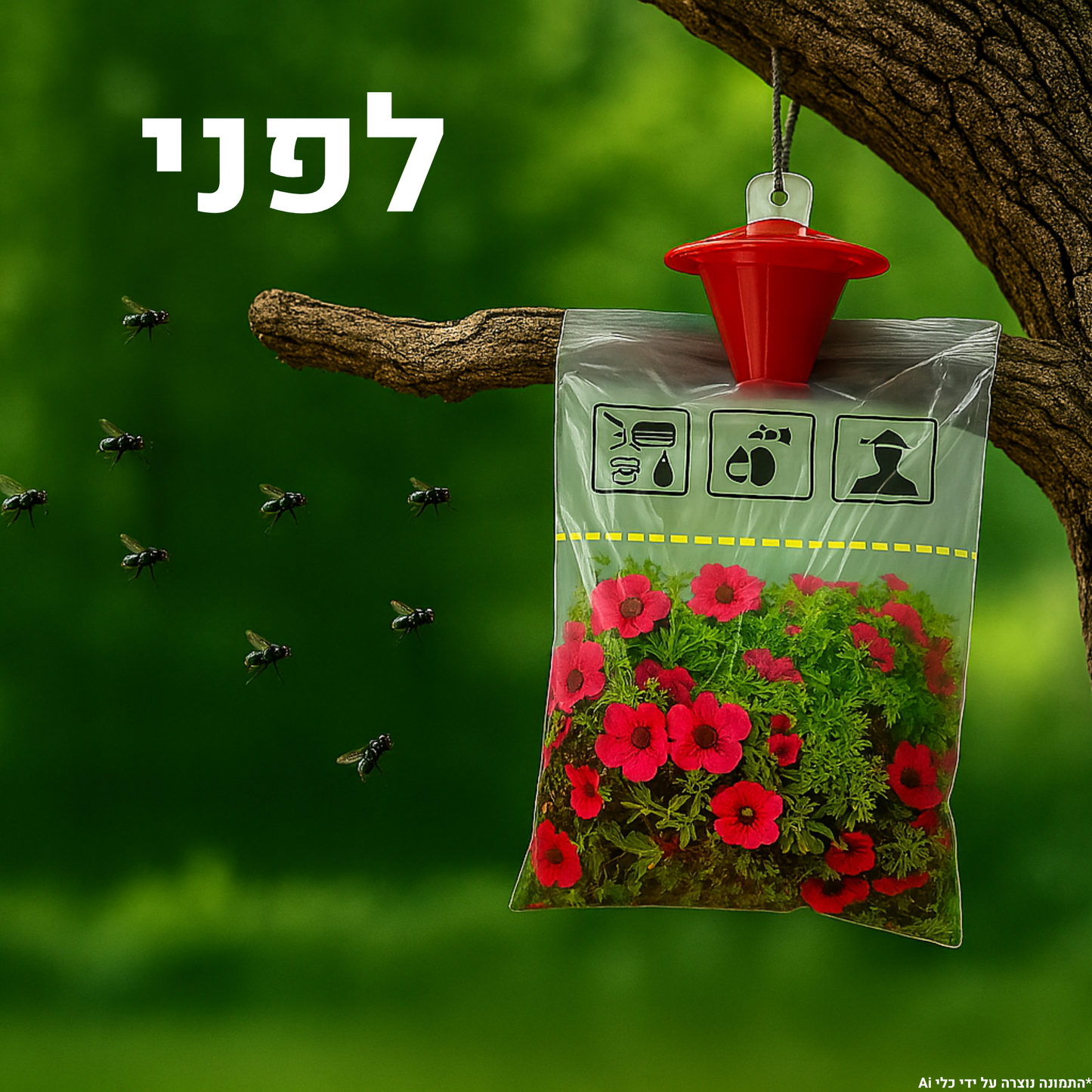 FLY מלכודת זבובים בשקית חד פעמית